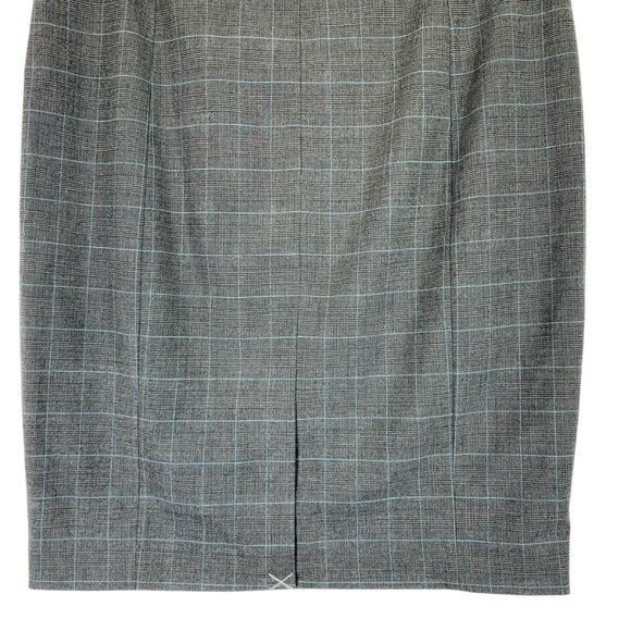 nwt  pencil Skirt Multi-Gray, teal navy plaid pattern women size 10 MEXX - Picture 3 of 11